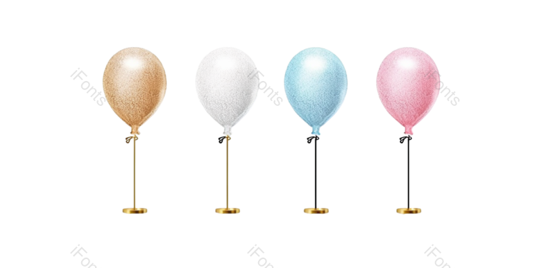 元素图片,卡通元素,粉色气球PNG,气球素材免抠素材